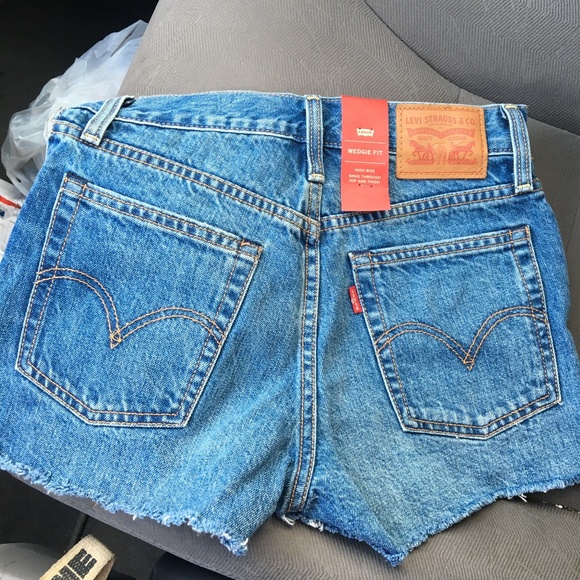 Levi High Rise Button Down Shorts - Picture 2 of 5